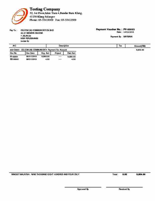 03 Payment Voucher Full Page (Project Code)